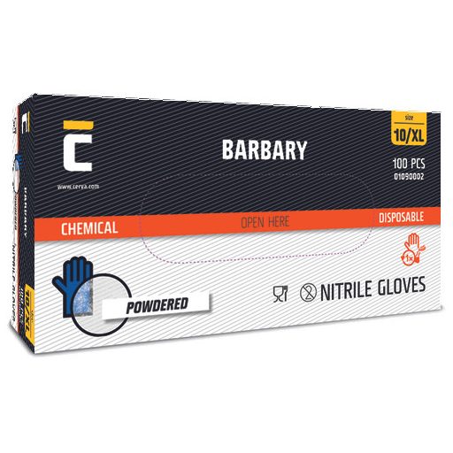 BARBARY kesztyű nitril puderes XL - 10