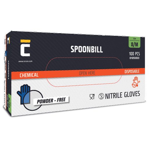 SPOONBILL kesztyű, egyszerhaszn.nitr 10