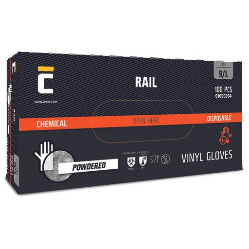 RAIL kesztyű vinil púderes XL-10