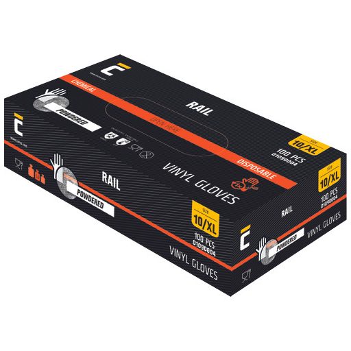 RAIL kesztyű vinil púderes XL-10