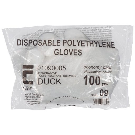 DUCK kesztyű PE fehér 100db L-9