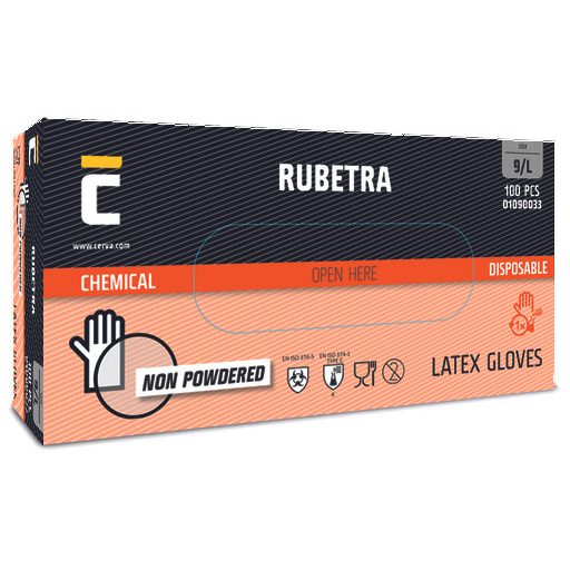 RUBETRA kesztyű latex púdermentes M-8