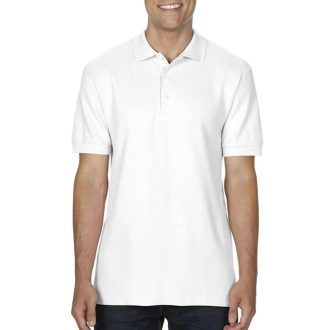 Gildan Premium Cotton galléros póló (fehér)
