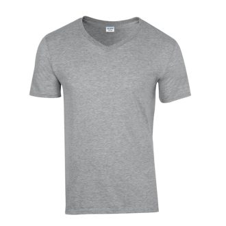 Gildan Softstyle V-nyakú póló (sportszürke)