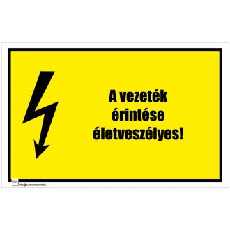   A vezeték érintése életveszélyes! 1 - öntapadós 160x100