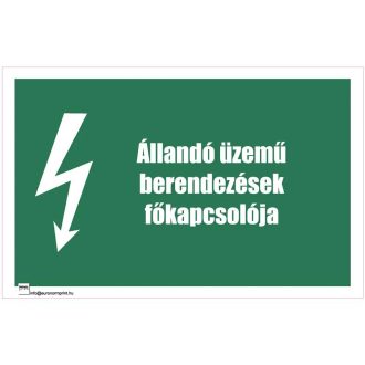   Állandó üzemű berendezések főkapcsolója 1 - öntapadós 100x160