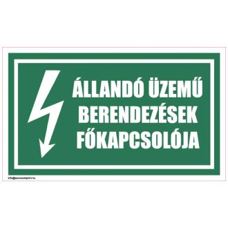   Állandó üzemű berendezések főkapcsolója 2 - öntapadós 100x60