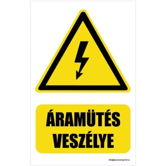 Áramütés veszélye - öntapadós 160x250