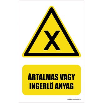 Ártalmas vagy ingerlő anyag - öntapadós 160x250