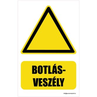 Botlásveszély - öntapadós 160x250