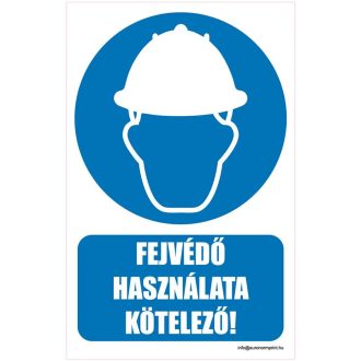 Fejvédő használata kötelező! - öntapadós 160x250