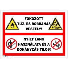   Fokozott tűz- és robbanásveszély! Nyílt láng használata és a dohányzás
