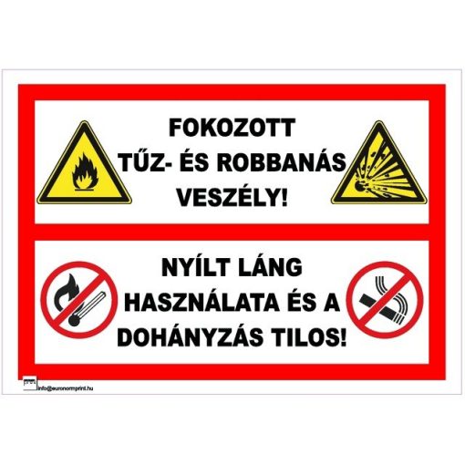 Fokozott tűz- és robbanásveszély! Nyílt láng használata és a dohányzás