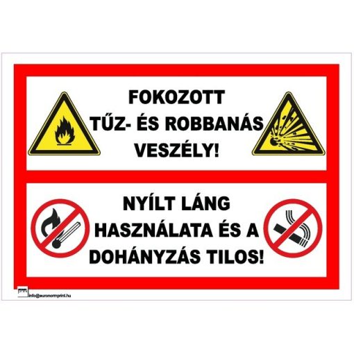 Fokozott tűz- és robbanásveszély! Nyílt láng használata és a dohányzás