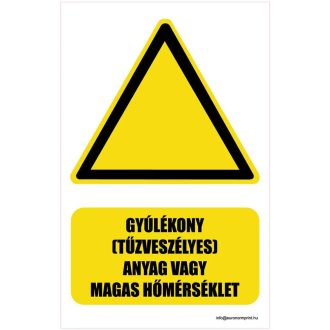   Gyúlékony (tűzveszélyes) anyag vagy magas hőmérséklet - öntapadós 160x250