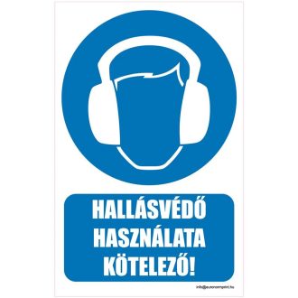 Hallásvédő használata kötelező - öntapadós 160x250