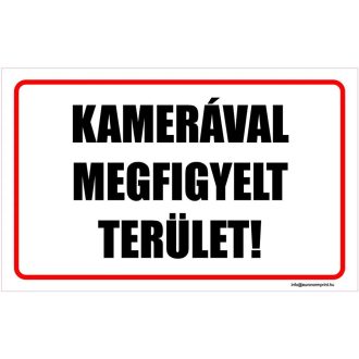 Kamerával megfigyelt terület - öntapadós 160x100
