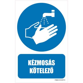 Kézmosás kötelező - öntapadós 160x250