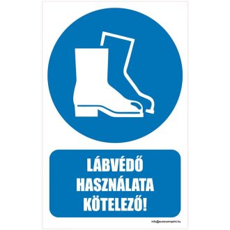 Lábvédő használata kötelező! - öntapadós 160x250