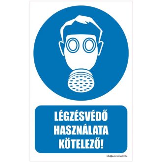Légzésvédő használata kötelező - öntapadós 160x250