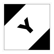   LQ jelölés "Y" légi tájékoztató cimke - öntapadós 100x100
