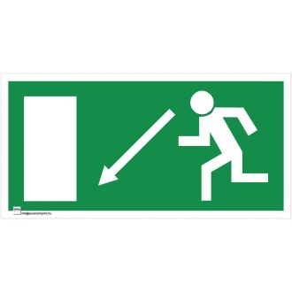   Menekülési út a lépcsőn lefelé, balra - öntapadós 200x100