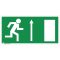 Menekülési út fölfelé, ajtó jobbra - öntapadós 300x200