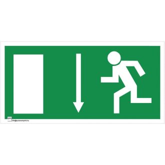Menekülési út lefelé, ajtó balra - öntapadós 200x100