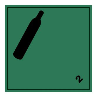   Nem gyúlékony, nem mérgező gázok - fekete - öntapadós 100x100