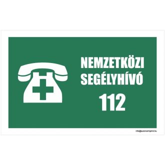 Nemzetközi segélyhívó 112 - öntapadós 160x100