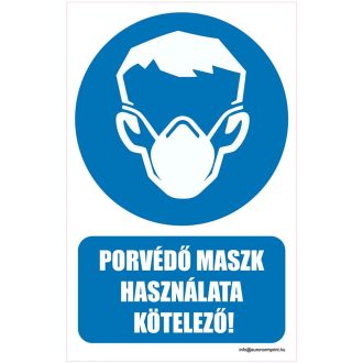Porvédő maszk használata kötelező - öntapadós 250x160