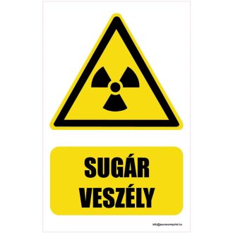 Sugárveszély - öntapadós 160x250