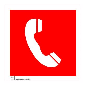 Tűzbejelentő telefon jel - öntapadós 160x160