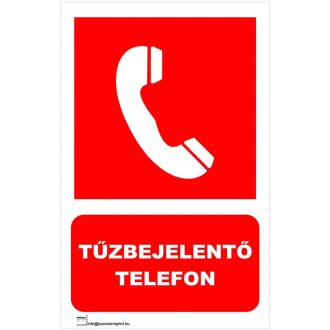 Tűzbejelentő telefon - öntapadós 160x250