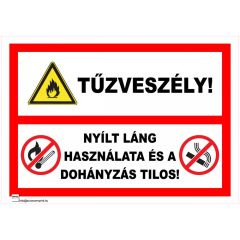   Tűzveszély! Nyílt láng használata és a dohányzás tilos!