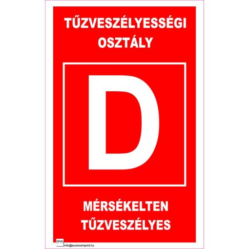 Tűzveszélyességi osztály: D