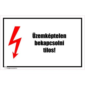 Üzemképtelen! Bekapcsolni tilos! 2 - öntapadós 160x100