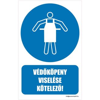 Védőkötény viselése kötelező - öntapadós 160x250