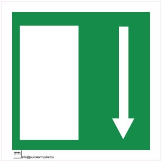 Vészkijárat lefelé - öntapadós 200x200