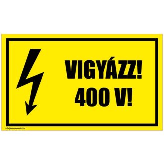 Vigyázz! 400 V! 2 - öntapadós 100x60