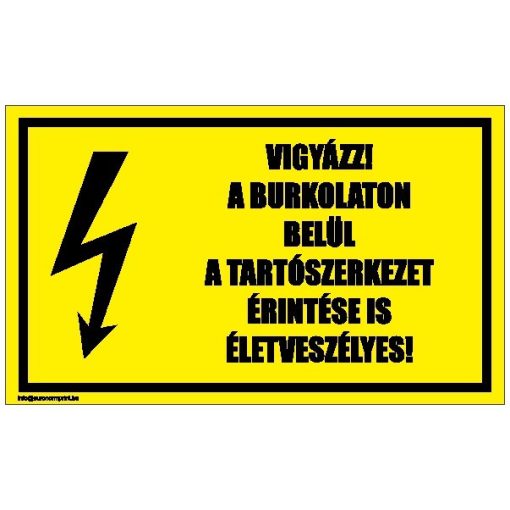 Vigyázz! A burkolaton belül a tartószerkezet érintése is életveszélyes!