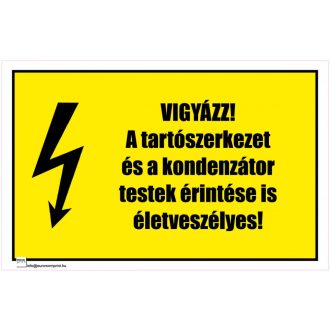   Vigyázz! A tartószerkezet és a kondenzátor testek érintése is életveszélyes! -