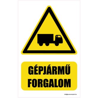 Vigyázz! Gépjárműforgalom - öntapadós 160x250