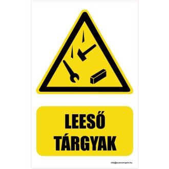 Vigyázz! Leeső tárgyak - öntapadós 160x250