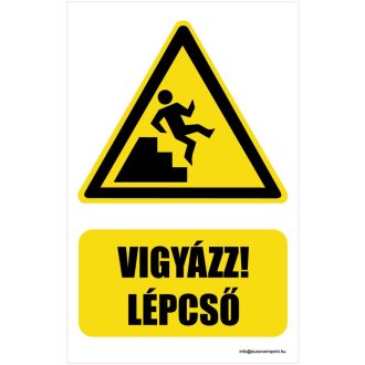 Vigyázz! Lépcső (fölfelé) - öntapadós 160x250
