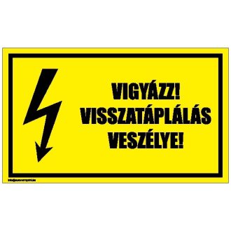   Vigyázz! Visszatáplálás veszélye! 2 - öntapadós 100x60
