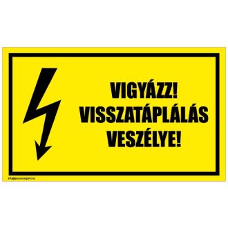   Vigyázz! Visszatáplálás veszélye! 1 - öntapadós 160x100