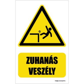 Zuhanásveszély - öntapadós 160x250