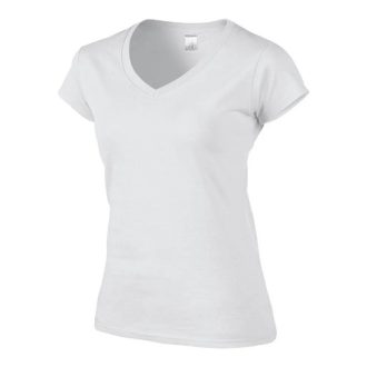 Gildan Softstyle V-nyakú női póló (fehér)