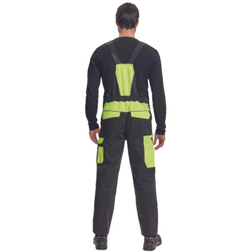 Max Vivo jól láthatósági kantáros munkásnadrág (fekete-sárga)